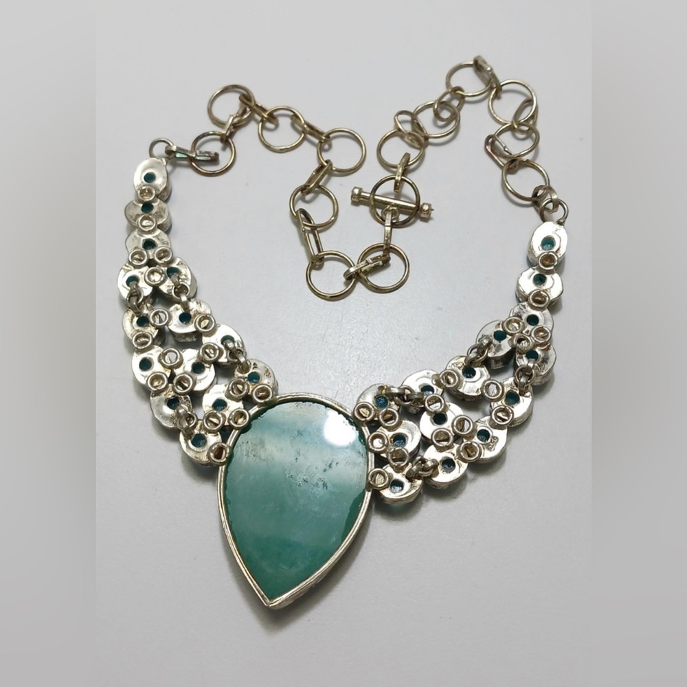 Blue Gemstone Statement Necklace - Picture 4 of 4